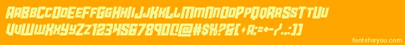 starguardmidcaseital Font – Yellow Fonts on Orange Background