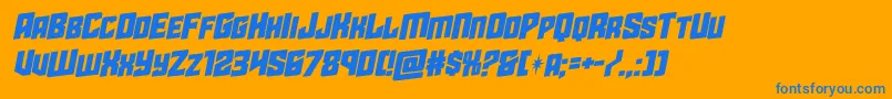 Czcionka starguardrotalic – niebieskie czcionki na pomarańczowym tle