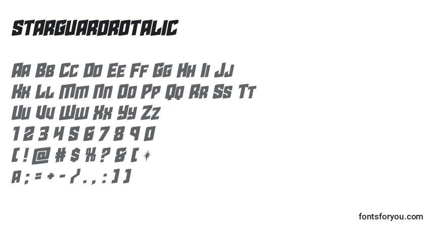 A fonte Starguardrotalic (141889) – alfabeto, números, caracteres especiais