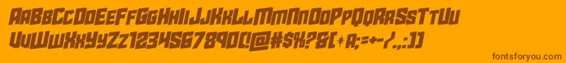 starguardrotalic-Schriftart – Braune Schriften auf orangefarbenem Hintergrund