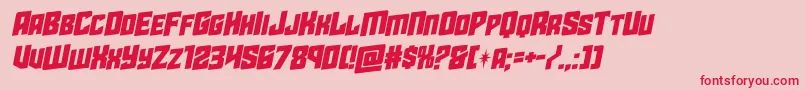 フォントstarguardrotalic – ピンクの背景に赤い文字