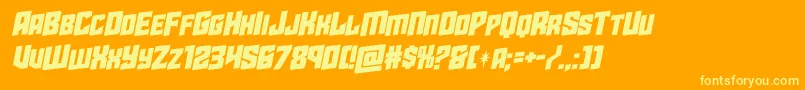 Шрифт starguardrotalic – жёлтые шрифты на оранжевом фоне