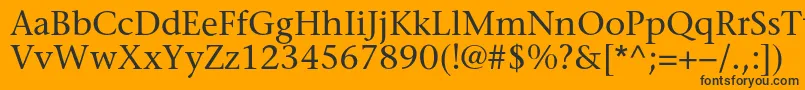 Sonetserifc-Schriftart – Schwarze Schriften auf orangefarbenem Hintergrund