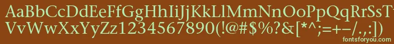 Sonetserifc Font – Green Fonts on Brown Background