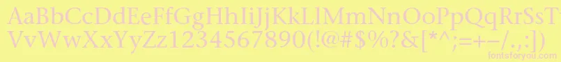 Sonetserifc Font – Pink Fonts on Yellow Background