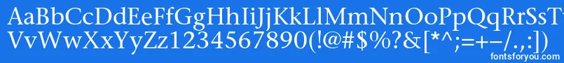 Sonetserifc-Schriftart – Weiße Schriften auf blauem Hintergrund