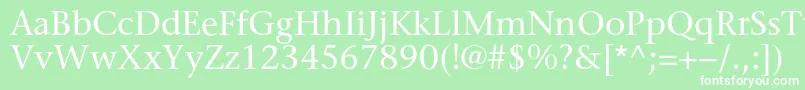 フォントSonetserifc – 緑の背景に白い文字