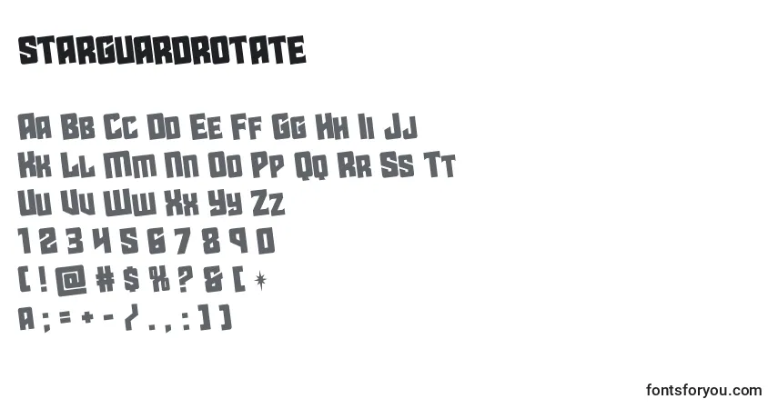 Schriftart Starguardrotate (141891) – Alphabet, Zahlen, spezielle Symbole