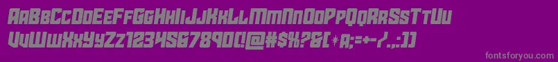 フォントstarguardsemital – 紫の背景に灰色の文字