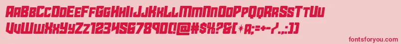 フォントstarguardsemital – ピンクの背景に赤い文字
