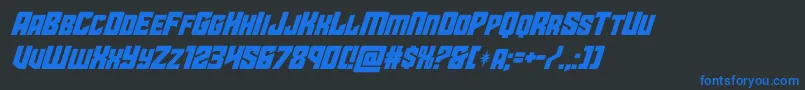 starguardsuperital Font – Blue Fonts on Black Background