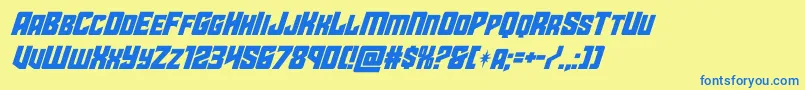 starguardsuperital Font – Blue Fonts on Yellow Background
