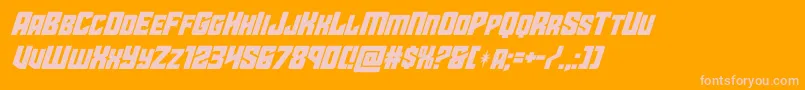starguardsuperital-Schriftart – Rosa Schriften auf orangefarbenem Hintergrund