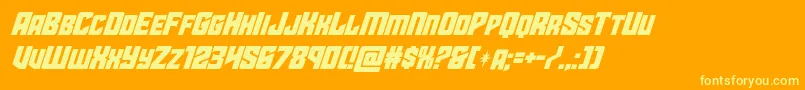 starguardsuperital Font – Yellow Fonts on Orange Background