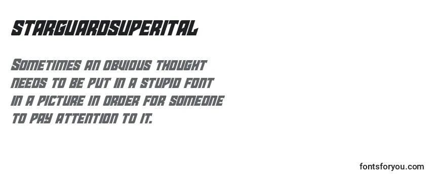 Review of the Starguardsuperital (141895) Font