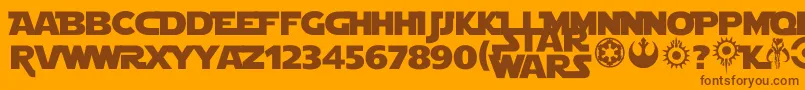 Starjedi Font – Brown Fonts on Orange Background