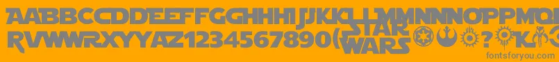 Starjedi Font – Gray Fonts on Orange Background