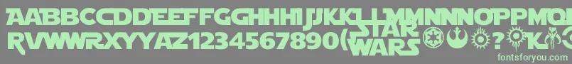 Starjedi Font – Green Fonts on Gray Background