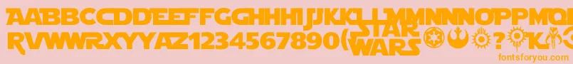 Starjedi Font – Orange Fonts on Pink Background