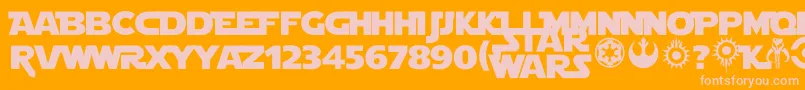 Starjedi Font – Pink Fonts on Orange Background