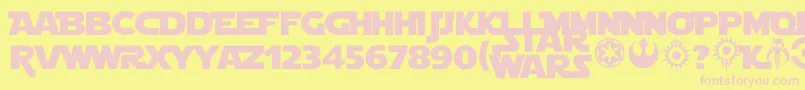 Starjedi Font – Pink Fonts on Yellow Background