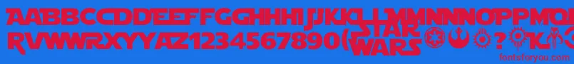 Starjedi Font – Red Fonts on Blue Background