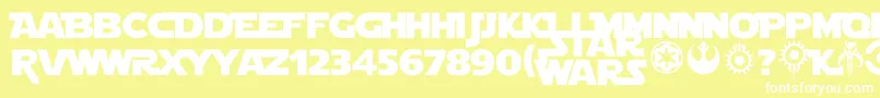 Starjedi Font – White Fonts on Yellow Background