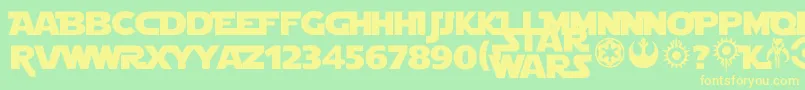 Starjedi Font – Yellow Fonts on Green Background