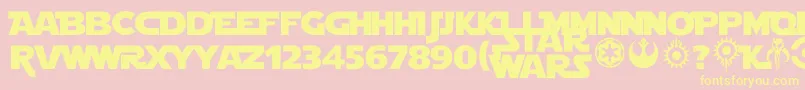 Starjedi Font – Yellow Fonts on Pink Background