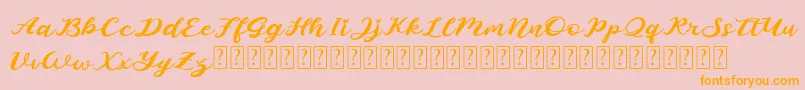 Starlight Demo-Schriftart – Orangefarbene Schriften auf rosa Hintergrund