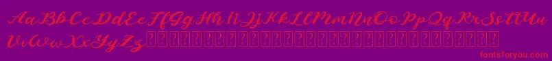 Starlight Demo-fontti – punaiset fontit violetilla taustalla