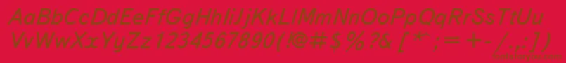 Police TxtbkI – polices brunes sur fond rouge