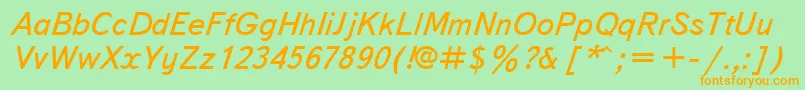 TxtbkI Font – Orange Fonts on Green Background