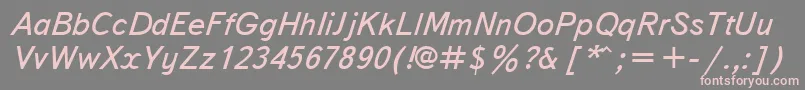 フォントTxtbkI – 灰色の背景にピンクのフォント
