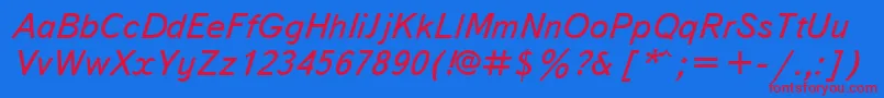 TxtbkI Font – Red Fonts on Blue Background