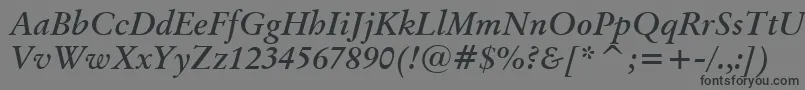 BaramondBoldItalic Font – Black Fonts on Gray Background