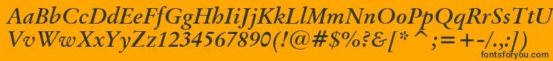 BaramondBoldItalic Font – Black Fonts on Orange Background