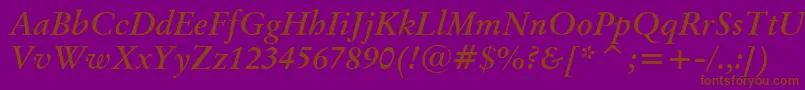 BaramondBoldItalic Font – Brown Fonts on Purple Background