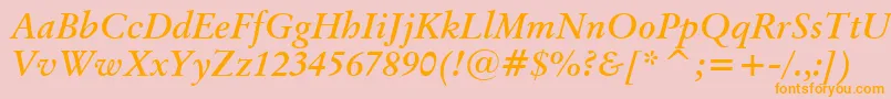 BaramondBoldItalic Font – Orange Fonts on Pink Background