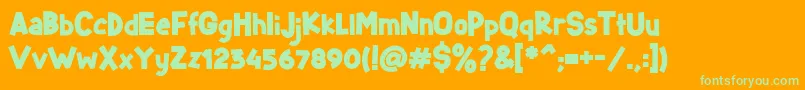 Starlight Personal Font – Green Fonts on Orange Background