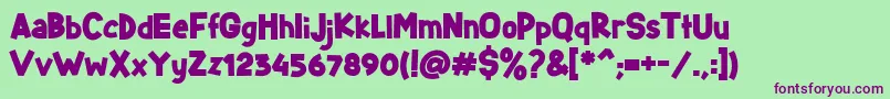 Starlight Personal Font – Purple Fonts on Green Background