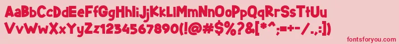 Starlight Personal Font – Red Fonts on Pink Background
