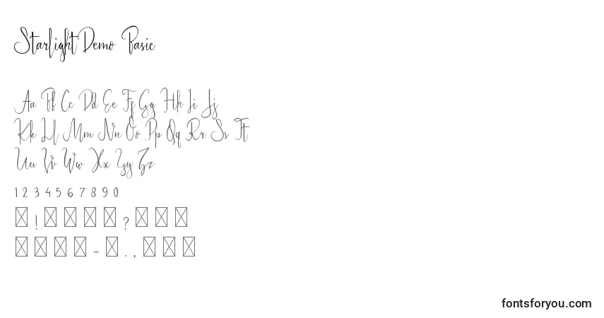 Schriftart StarlightDemo Basic – Alphabet, Zahlen, spezielle Symbole