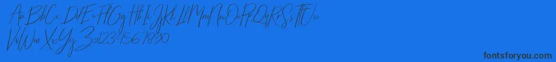 Starlights Italic Font – Black Fonts on Blue Background