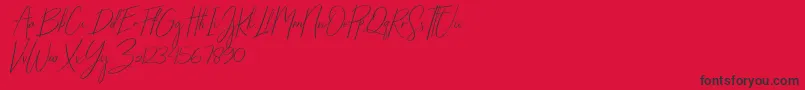 Starlights Italic Font – Black Fonts on Red Background