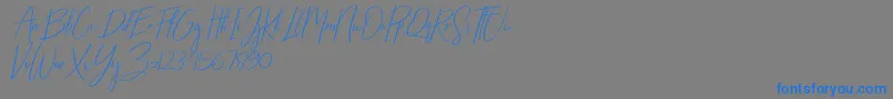 Starlights Italic-Schriftart – Blaue Schriften auf grauem Hintergrund