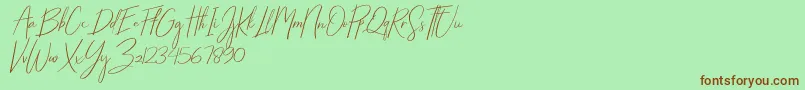 Starlights Italic Font – Brown Fonts on Green Background