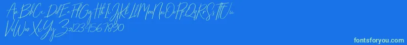 Starlights Italic Font – Green Fonts on Blue Background