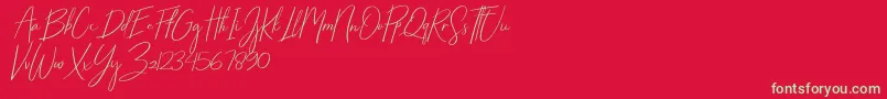 Czcionka Starlights Italic – zielone czcionki na czerwonym tle