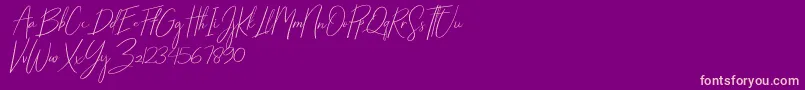 Fonte Starlights Italic – fontes rosa em um fundo violeta